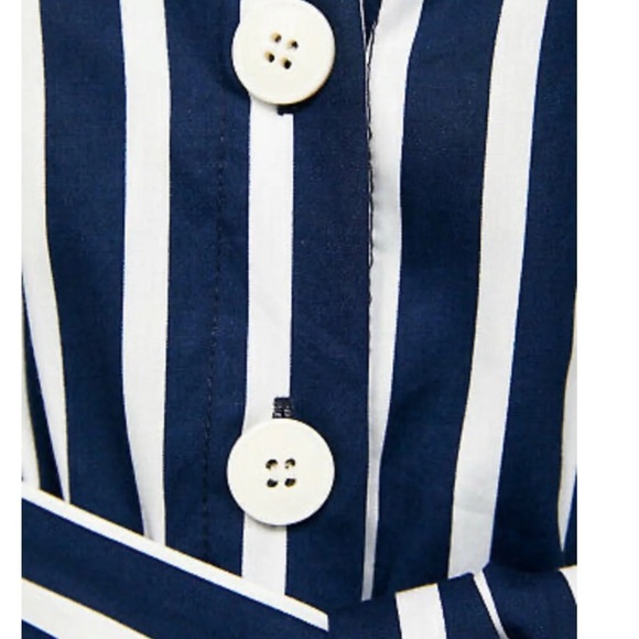 Zara Stripe MIDI Dress BLUE WHITE - Picture 3 of 5